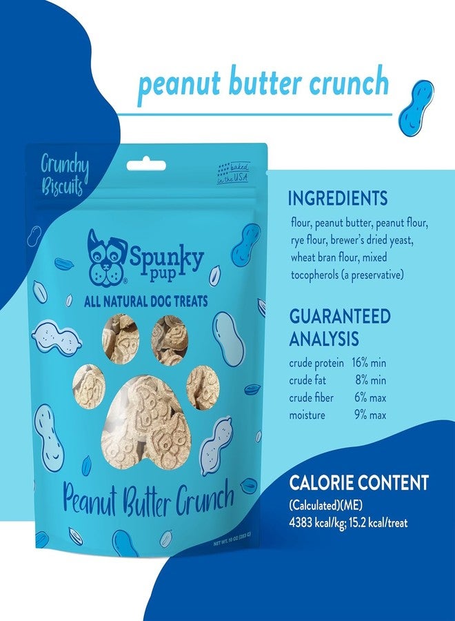 Spunky Pup Peanut Butter Crunch, Crunchy Biscuit Treats, 10 oz - Image 3